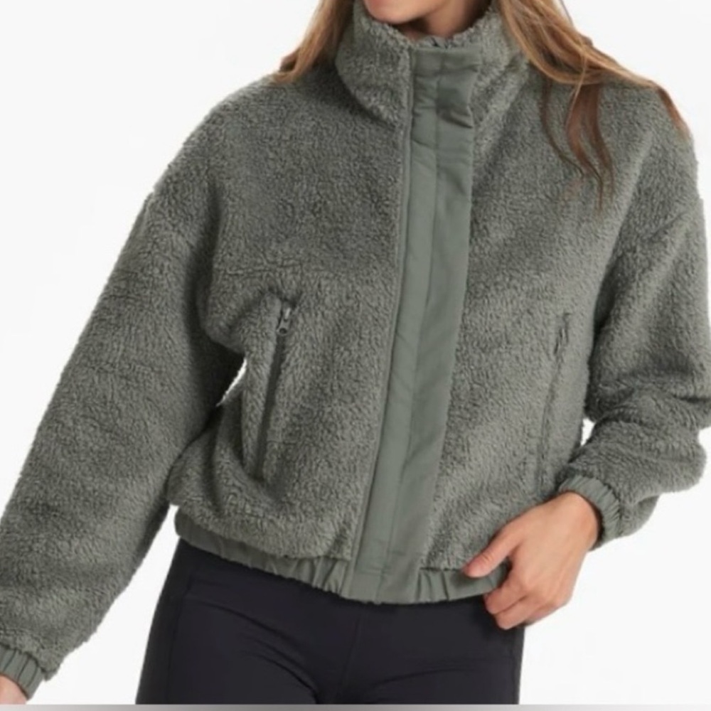 Vuori Olive Green Teddy Jacket